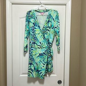 Lilly Pulitzer 3/4 sleeve Wrap Romper